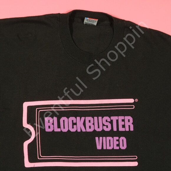Vintage FOTL Blockbuster Video Single Stitch T Shirt in Black Size XL - Picture 1 of 7
